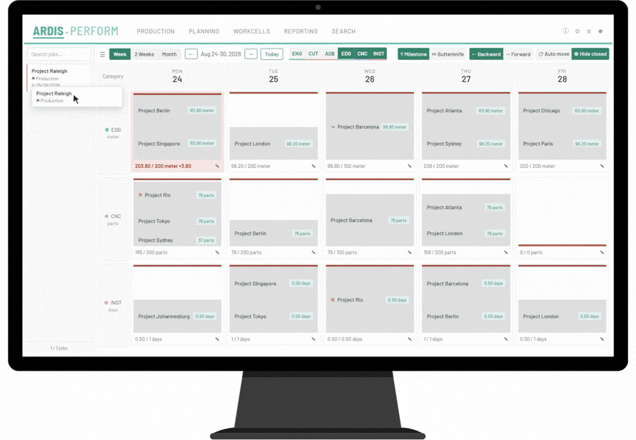 <u>ARDIS</u><sup>®</sup> Planner and Scheduler animation